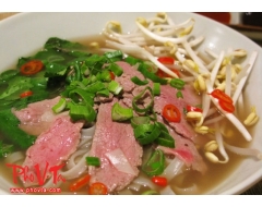 Pho Tai - Beef noodle soup with rare beef slices.